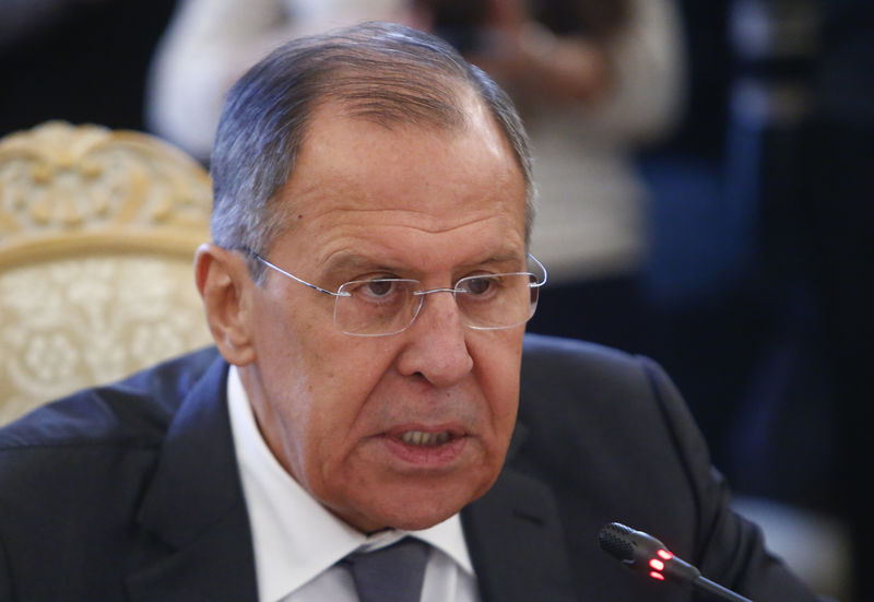 © Reuters. Ministro de Relações Exteriores da Rússia, Sergei Lavrov, durante reunião em Moscou