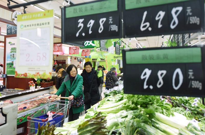 © Reuters. CHINE: L'INFLATION RALENTIT PLUS QUE PRÉVU EN MARS