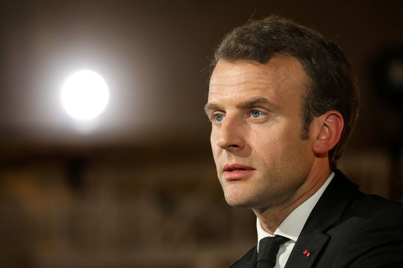 © Reuters. Presidente da França, Emmanuel Macron, durante discurso em Paris