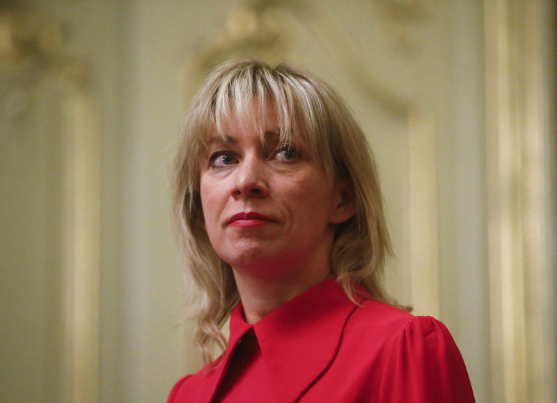 © Reuters. Porta-voz do Ministério de Relações Exteriores da Rússia, Maria Zakharova, durante coletiva de imprensa em Moscou