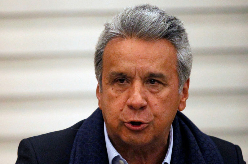 © Reuters. Presidente do Equador, Lenín Moreno, durante coletiva de imprensa em Quito