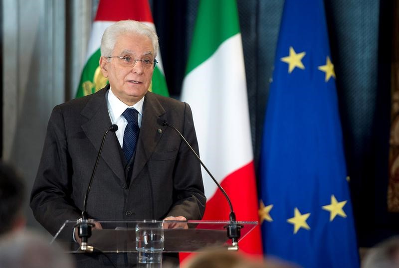 © Reuters. Presidente da Itália, Sergio Mattarella, durante cerimônia em Roma