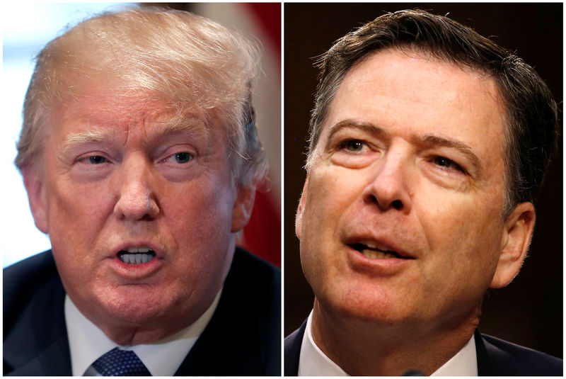 © Reuters. A combination of file photos show U.S. President Trump and former FBI Director Comey in Washington