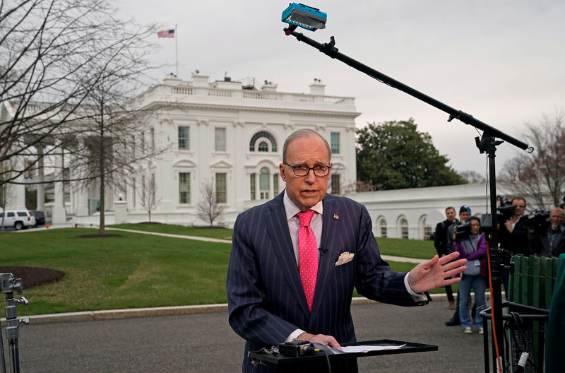 © Reuters. Trump economic adviser Kudlow speaks at the White House in Washington