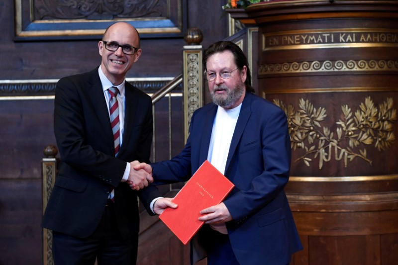 © Reuters. Diretor Lars von Trier recebe prêmio Sonning na Universidade de Copenhague