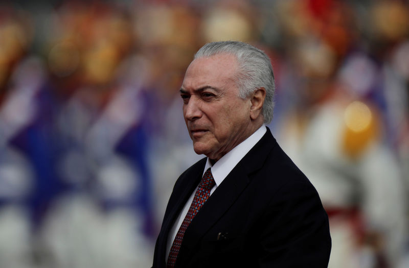 © Reuters. Presidente do Brasil, Michel Temer, em cerimônia em Brasília, Brasil