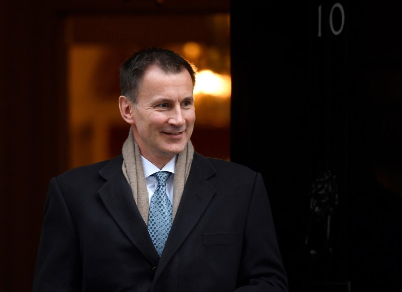 © Reuters. Britain's Secretary of State for Health and Social Care Jeremy Hunt leaves 10 Downing Street in London