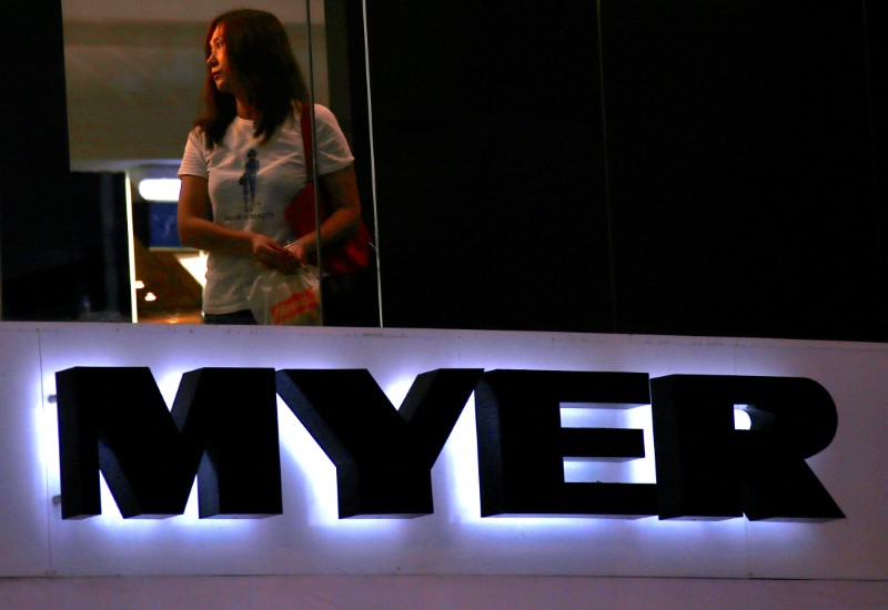 © Reuters. A customer is seen inside a retail store for Australia's Myer Holdings Ltd's in central Sydney