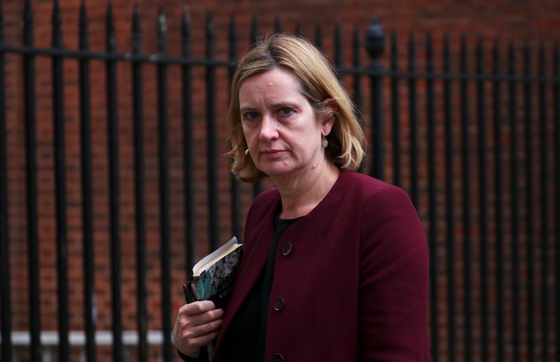 © Reuters. Britain's Home Secretary Amber Rudd leaves 10 Downing Street in London