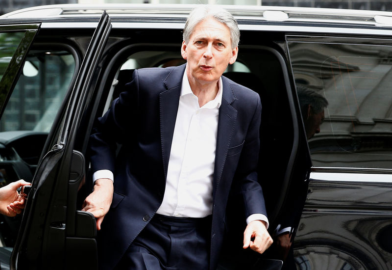 © Reuters. Britain's Chancellor of the Exchequer Philip Hammond arrives in Downing Street, London