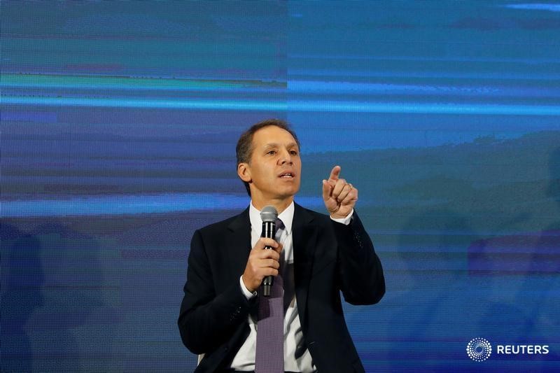 © Reuters. Telcel CEO Daniel Hajj Aboumrad speaks to the media during a news conference at America Movil's corporate offices in Mexico City