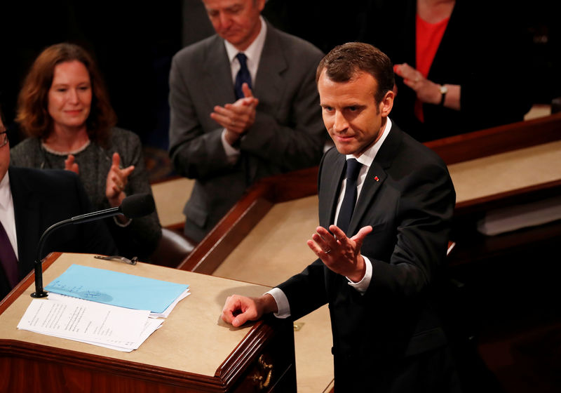 © Reuters. Macron faz discurso ao Congresso dos EUA