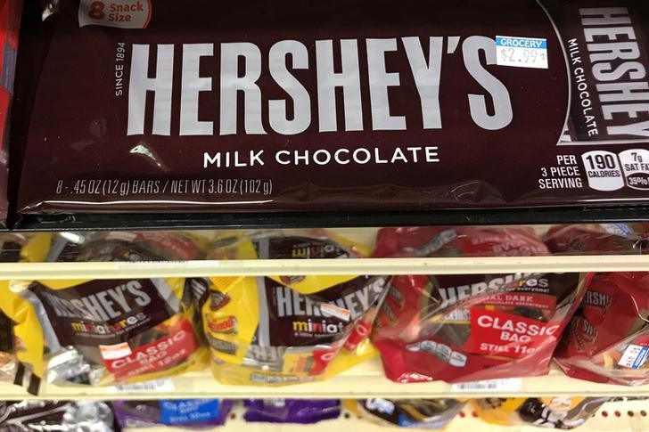 © Reuters. Шоколад Hershey's в магазине в Нью-Йорке