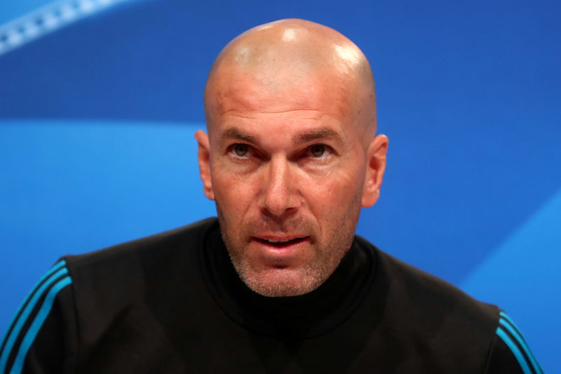 © Reuters. Zidane pide a la afición que cree el mejor ambiente contra el Bayern