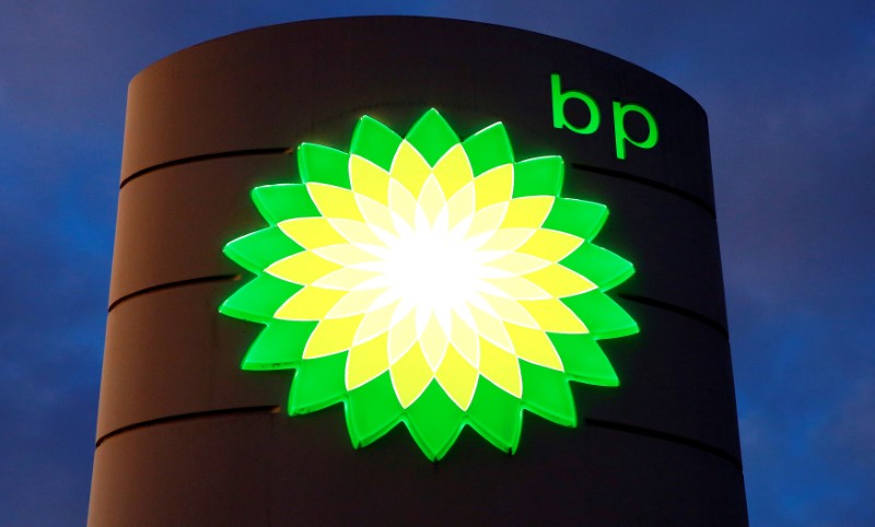 © Reuters. FILE PHOTO: FILE PHOTO: Logo of BP is seen at a petrol station in Kloten