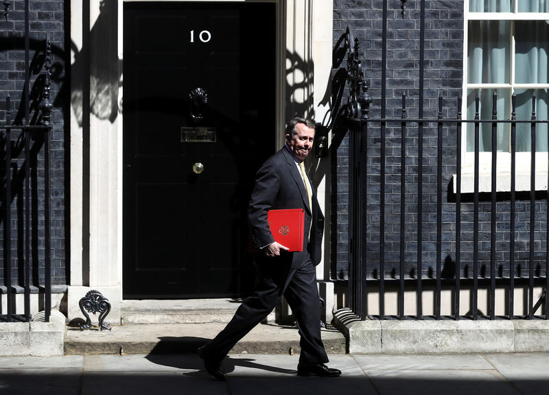 © Reuters. Britain's Secretary of State for International Trade Liam Fox leaves 10 Downing Street in London