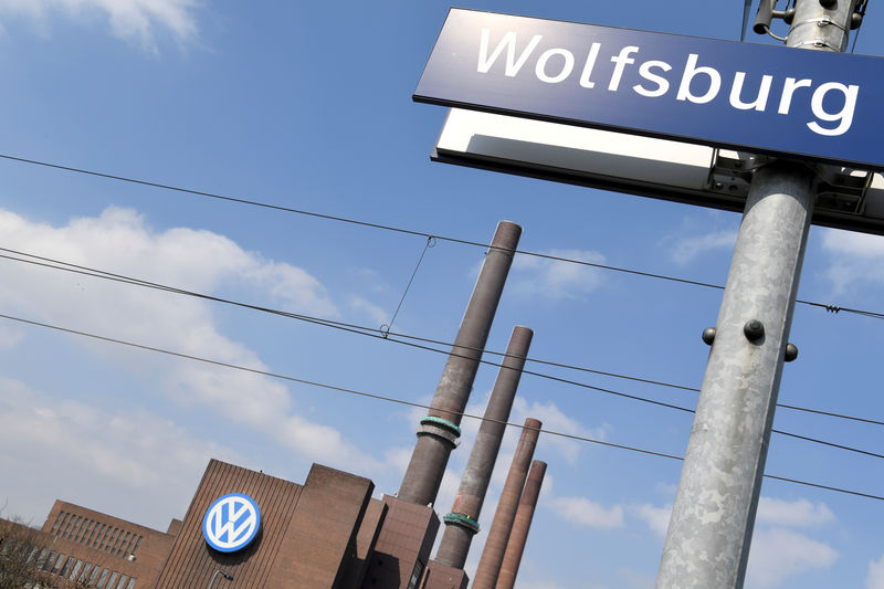 © Reuters. The power station of the Volkswagen plant is seen in Wolfsburg