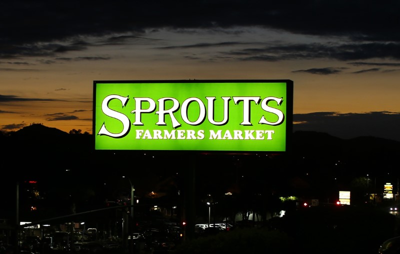© Reuters. A billboard advertisement for Sprouts Farmers Market, a health food chain store, is shown in Encinitas, California