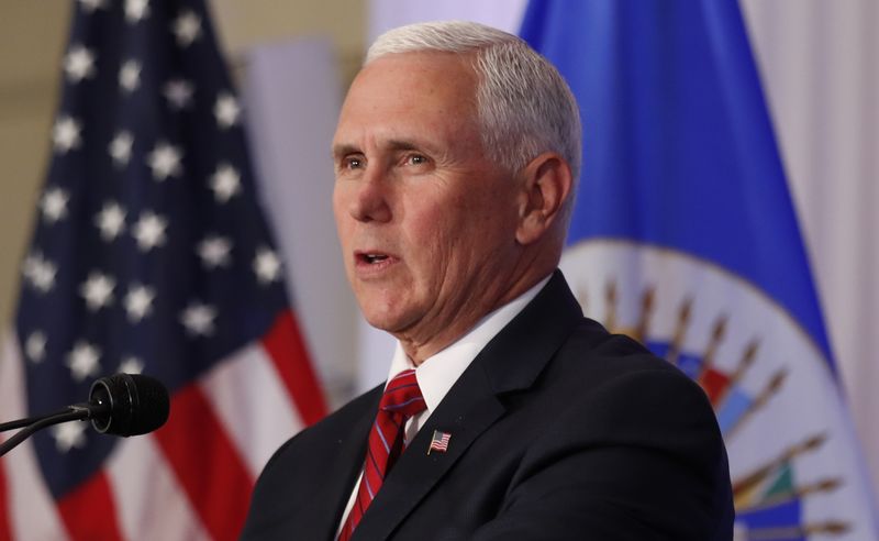 © Reuters. Mike Pence faz discurso na OEA em Washington