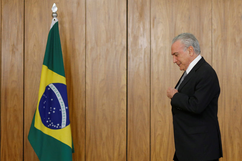 © Reuters. Presidente Michel Temer durante cerimônia no Palácio do Planalto