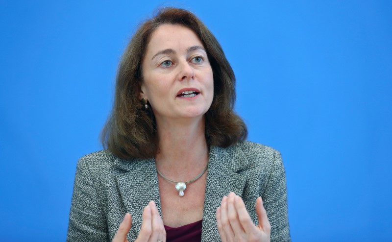 © Reuters. German Minister Barley attends a news conference in Berlin