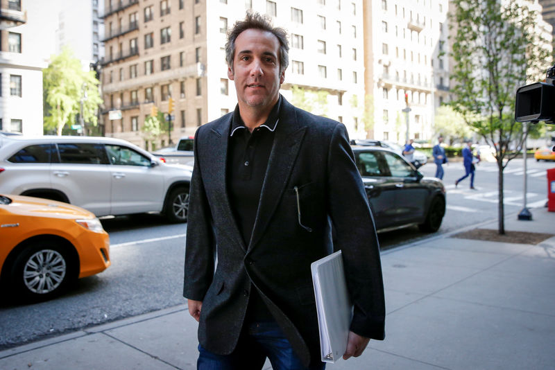 © Reuters. U.S. President Donald Trump's personal lawyer Michael Cohen arrives at his hotel in New York