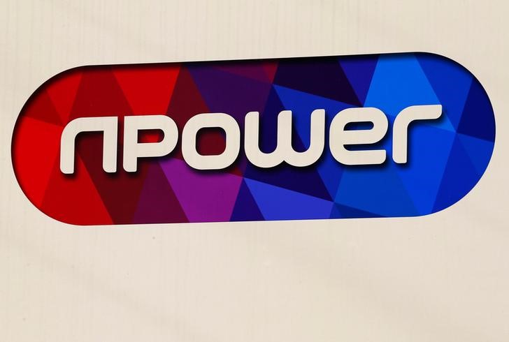 © Reuters. FILE PHOTO: A sign hangs outside an npower building in Solihull