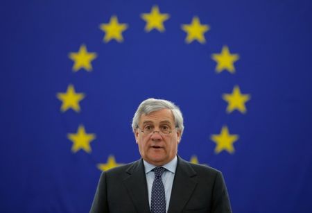 © Reuters. Il presidente del parlamento europeo Antonio Tajani