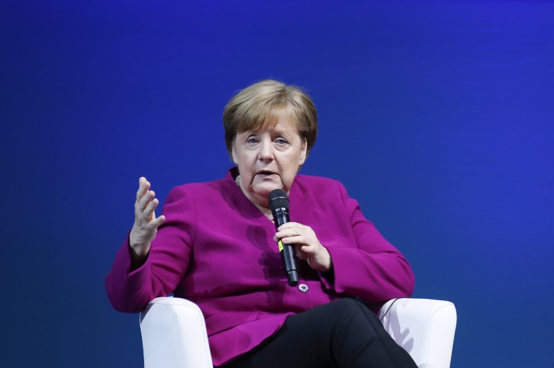 © Reuters. Chanceler Merkel fala durante evento em Muenster