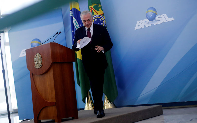 © Reuters. Presidente Michel Temer durante cerimônia no Palácio do Planalto