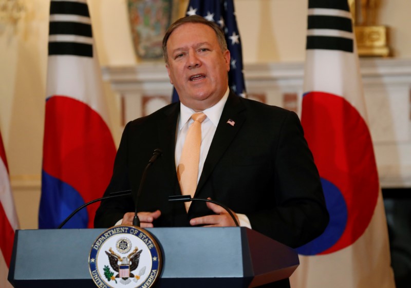 © Reuters. Pompeo concede entrevista em Washington