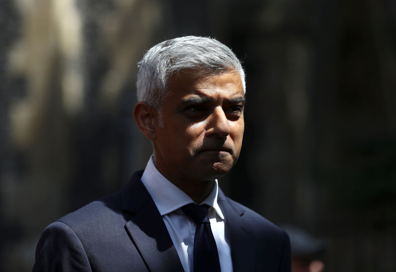 © Reuters. Sadiq Khan, the Mayor of London, attends an event to mark the anniversary of the attack on London Bridge, in London