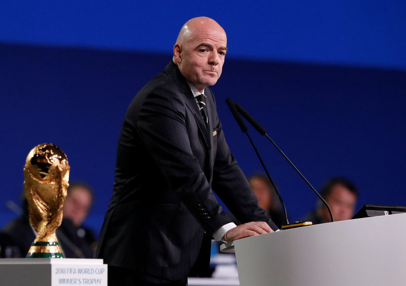 © Reuters. FIFA President Infantino attends the 68th FIFA Congress in Moscow