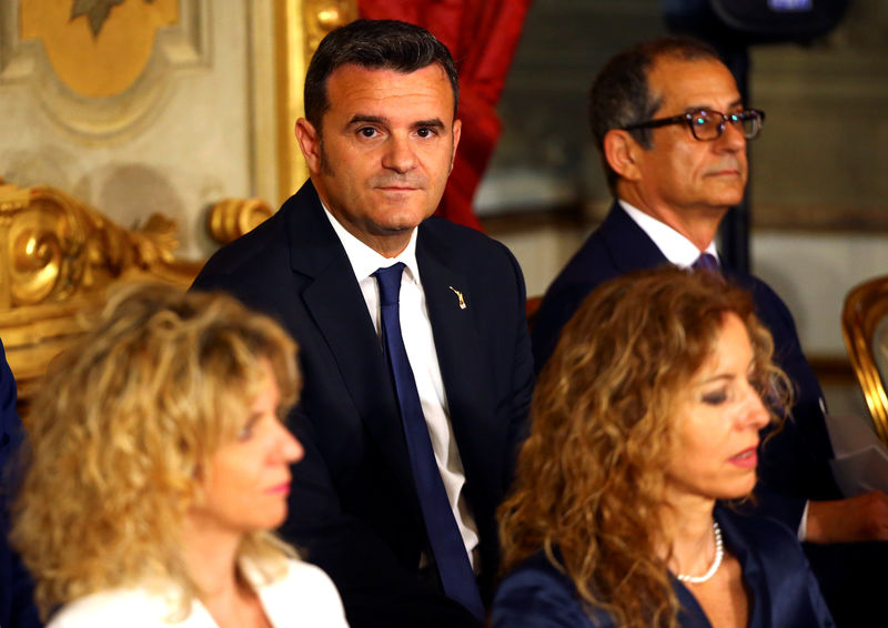 © Reuters. Italy's Minister of Agriculture Gian Marco Centinaio is seen during the sworn-in ceremony at the Quirinal palace in Rome