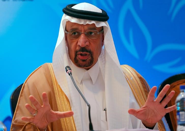 © Reuters. Министр энергетики Саудовской Аравии Халид аль Фалих на конференции International Energy Forum (IEF) в Нью-Дели