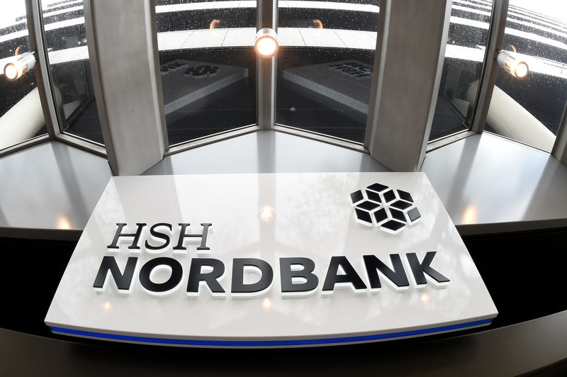 © Reuters. FILE PHOTO: The logo of HSH Nordbank is seen in Hamburg