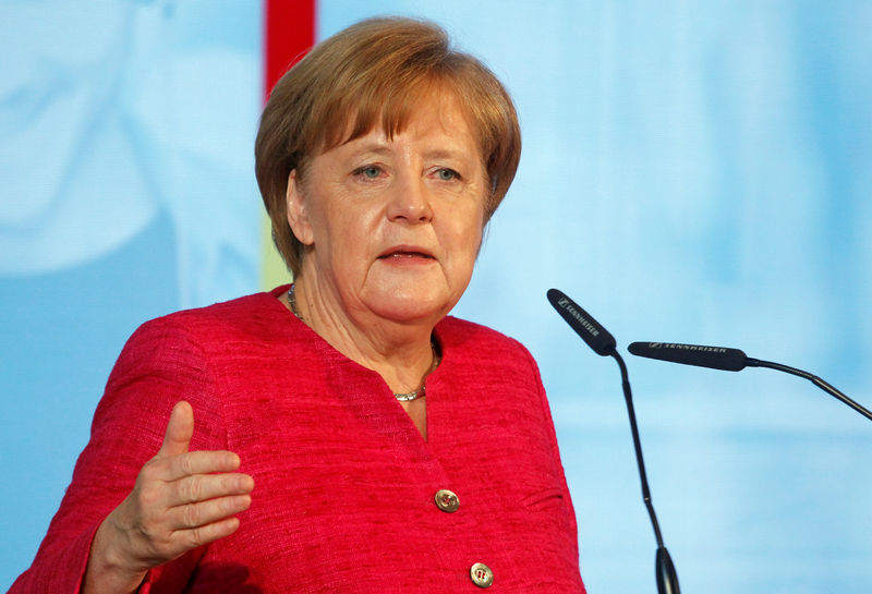 © Reuters. 70 Years of Social Market Economy festivities with Chancellor Angela Merkel