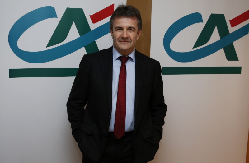 © Reuters. FILE PHOTO:  Philippe Brassac, CEO of Credit Agricole S.A., poses prior to a press conference in Paris