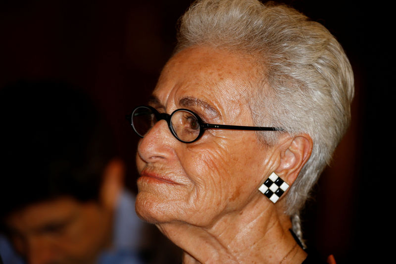 © Reuters. Rosita Missoni attends a news conference in Milan