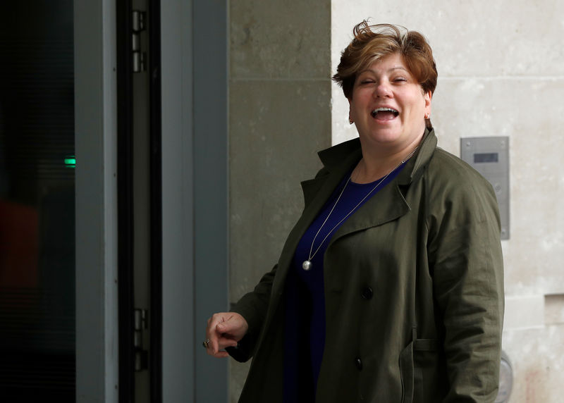 © Reuters. Britain's  Labour Shadow Foreign Secretary Emily Thornberry arrives at BBC Televsion studios to appear on the Marr Show in central London