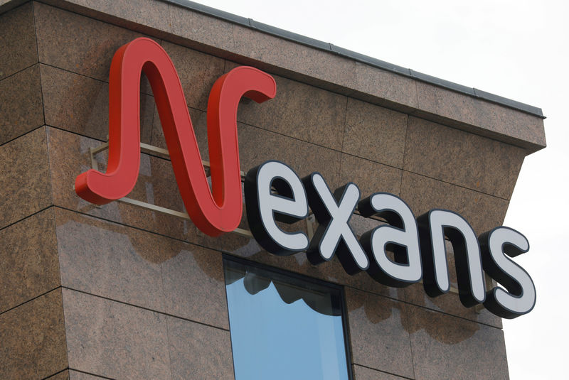 © Reuters. FILE PHOTO: The logo of cable maker Nexans