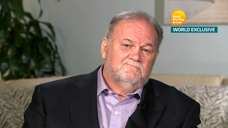 © Reuters. Thomas Markle, pai de Meghan Markle, durante entrevista à emissora ITV