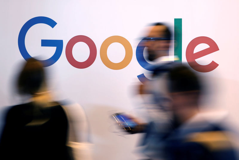 © Reuters. The logo of Google is pictured during the Viva Tech start-up and technology summit in Paris, France