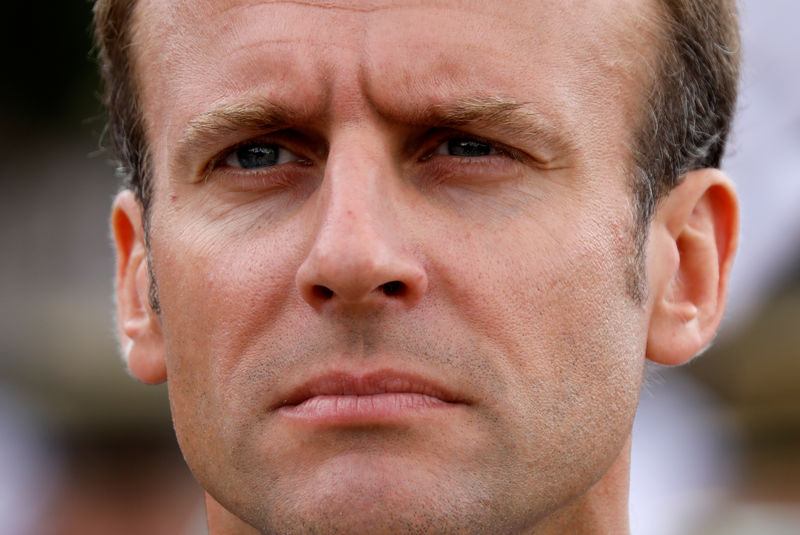 © Reuters. FILE PHOTO:  French President Emmanuel Macron attends a ceremony at the Mont Valerien memorial in Suresnes, near Paris