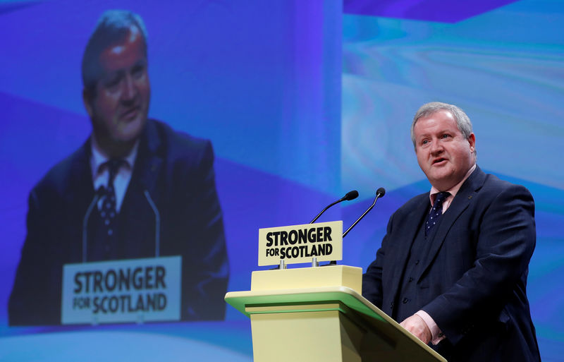 © Reuters. FILE PHOTO - Ian Blackford MP addresses the Scottish National Party (SNP) conference in Aberdeen,  Scotland