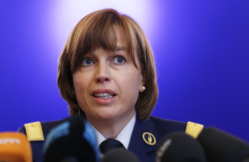 © Reuters. Head of the Belgian federal police De Bolle addresses a news conference in Brussels