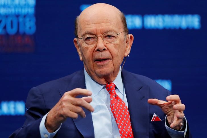 © Reuters. Secretário de Comércio dos Estados Unidos, Wilbur Ross, durante conferência na Califórnia