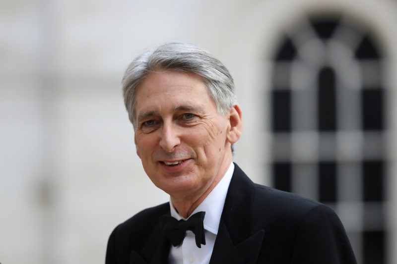 © Reuters. FILE PHOTO: Britain's Chancellor of the Exchequer, Philip Hammond