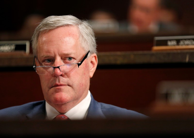 © Reuters. Rep. Mark Meadows listens to U.S. Department of Justice Inspector General Michael Horowitz testifying to a joint hearing with the House Judiciary and the House Oversight and Government Reform in Washington