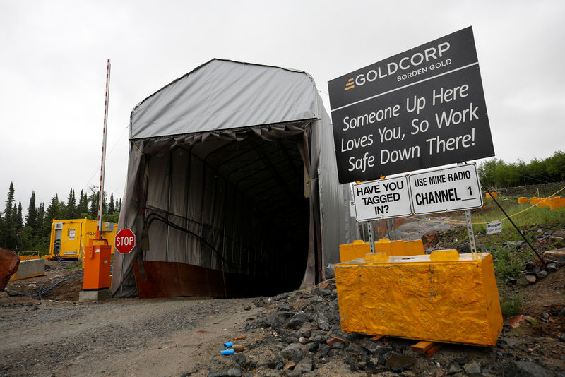 © Reuters. The portal is seen at Goldcorp Inc's Borden gold mine near Chapleau